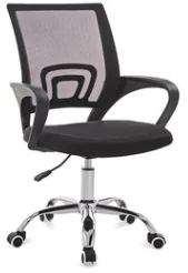 Silla de oficina de malla con reposabrazos fijos